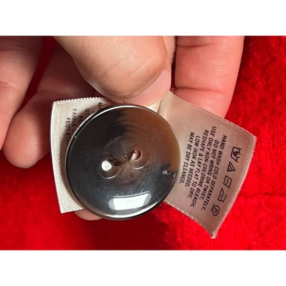 Anthropologie Moth Womens Red Button Pea Coat S Collar Wool Blend Winter Cozy - Picture 7 of 15